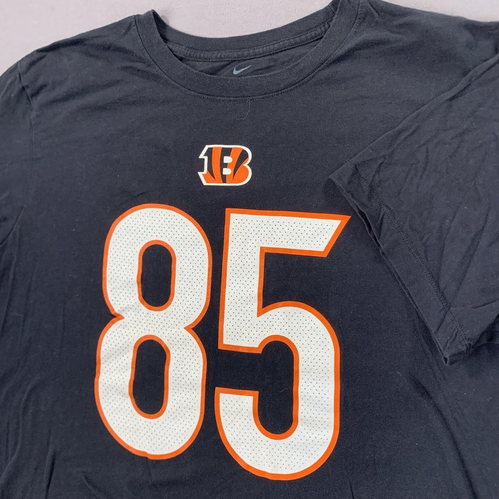 Cincinnati Bengals NIke Shirt Mens 2XL Black NFL Football Tee T Higgins‎ 85